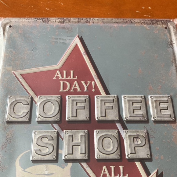 All Day! All Night! Coffee shop tin wall art - Picture 5 of 5